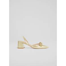 LK Bennett Block Heel Heels & Pumps LK Bennett Womens Cadence Open Courts, Gold