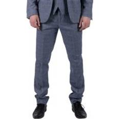Victor Tweed Check Gatsby Trousers Blue 42R