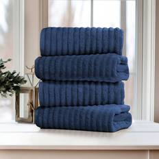 Egyptian Cotton Bath Towels Bibb Home Ribbed Egyptian Cotton 4-Pack Bath Towel Blue (137.2x68.6)