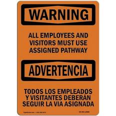 Office Supplies SignMission OSHA Warning Sign 12 x 18 in - Pathway Bilingual