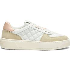 SW COURTSIDE SLEEK SNEAKER, SNEAKERS, LIGHT BEIGE/WHITE/NUDE, SUEDE/QUILTED NAPPA/CALF LEATHER