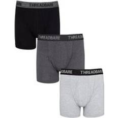 Men - Viscose Underwear Threadbare Pack Hipster Boxers Grey