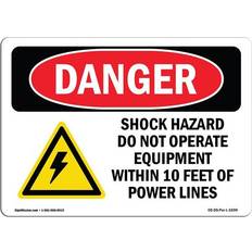 Office Supplies SignMission OSHA Danger Sign 12 x 18 in - Shock Hazard Do Not Operate