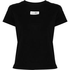 Bomulds T-shirt Med Hvidt Logo - Sort