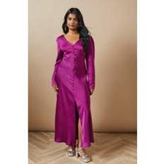 Oasis purple midi dress womens daywear dresses
