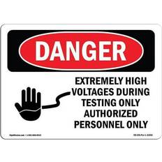 Office Supplies SignMission OSHA Danger Sign 12 x 18 in - Extremely High Voltages