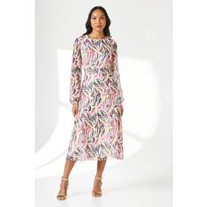 Debenhams Multi Abstract Midi Dress Cream