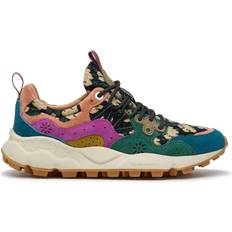 Flower Mountain Womens Yamano Suede &amp Technical Trainers In Navy Gre