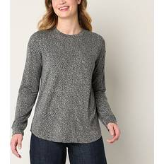 Slim - Women Blouses Liz Claiborne Womens Crew Neck Long Sleeve Blouse, Large, Gray (Large)