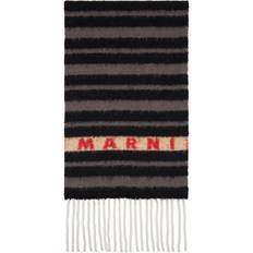 Alpaga Accessoires Marni Black & Gray Striped Alpaca Scarf STN99 BLACK UNI