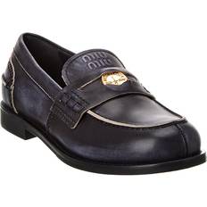 Miu Miu Chaussures basses Miu Miu Logo Leather Loafer