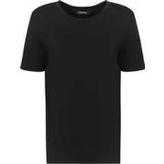 Max Mara Överdelar Max Mara Topp Dam Bomull T-shirt Med Monogram Logo - Black