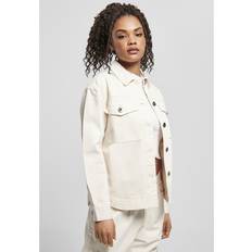 Beige - Jeansjackor Urban Classics UC Ladies Oversized Shirt Jacket - Beige