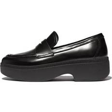 Fitflop Lave sko Fitflop F-Luma Box Leather Demi Kilehæle Penny - Sort