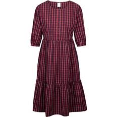 Dresses Trespass (12, Dark Cherry Check) Womens Dress with 3/4 Sleeve Lidia