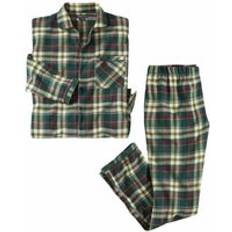 Green Pyjamas Atlas For Men Tartan Flannel Long Pyjama Set Green