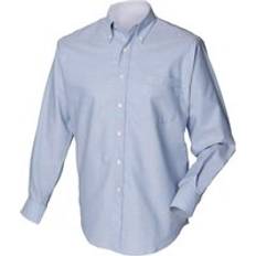 Henbury Long Sleeve Classic Oxford Work Shirt Blue