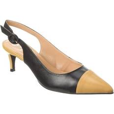 French Sole La Via, French Sole Skylar Leather Slingback Pump Black