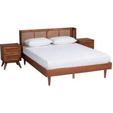 Bed Packages Baxton Studio Rina Ash Walnut Wood Bedroom Set 3-Piece