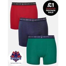 British Boxers Pack of Three Mixed Stretch Trunks Multi