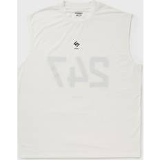 Beige - Men Tank Tops Represent 247 By Represent Mens Flat White Oversized Crewneck Stretch-woven Top FLAT WHITE