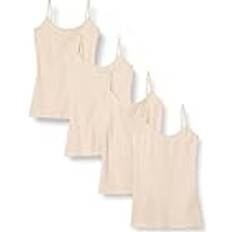 Cashmere Tank Tops Amazon Essentials Women's Kamisol smal passform, Pack of 4, Beige