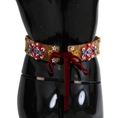 Women - Yellow Belts Dolce & Gabbana embellished floral crystal wide waist belt belts gold