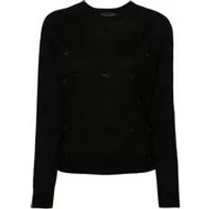 Emporio Armani M Jumpers Emporio Armani Plain Knit Wool Jumper - Black