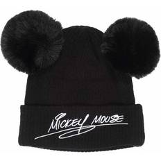 Mickey Mouse Double Pom Hat - Black
