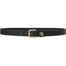 Polo Ralph Lauren Women Belts Polo Ralph Lauren Belts, female, Black, Black Logo Keeper Leather Belt