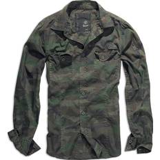 Skinn Skjortor Brandit Slim Fit Vintage Camoskjorta - Green