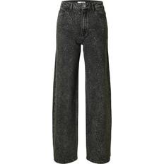 Svarte Bukser & Shorts Selected Femme Marley-Merle Hw Wide Jeans Black Washed W30/L32