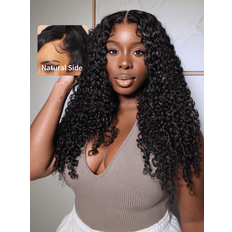 UNice 13x4 Lace Frontal Black Jerry Curly Wig