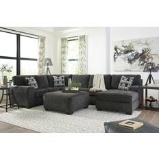 Sofa Set Sofas Ashley Ballinasloe Smoke 3-Piece Chaise Sectional Sofa 3 Seater