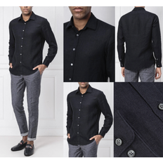 HUGO BOSS Linen Shirts HUGO BOSS Lukas Natural Linen Regular Fit Iconic Shirt