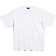 Balenciaga Unisex T-shirts Balenciaga Logo-Print Cotton-Jersey Mock-Neck T-Shirt - White