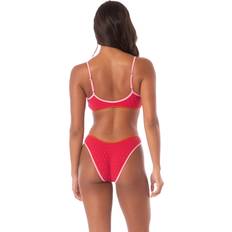 Red Bikini Bottoms Maaji Apple Red Splendour Regular Rise Thin Side Bikini Bottom