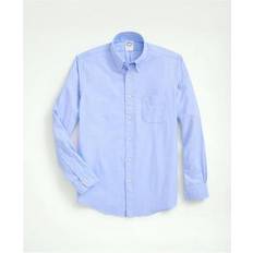 Brooks Brothers Men's Portuguese Flannel Polo Button Down Collar Shirt Light Blue