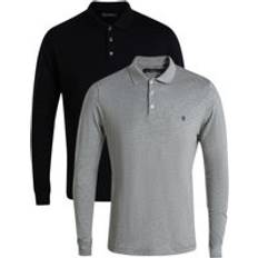 Multicoloured Polo Shirts French Connection Pack Cotton Long Sleeve Polo Shirts Navy