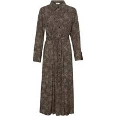 Cream Dresses Cream Crtiah Long Sleeve Maxi Dress Printed - Black