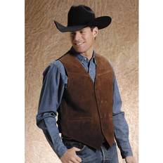 Brown Vests Roper Men's Big Man Satin Back Suede Vest Brown