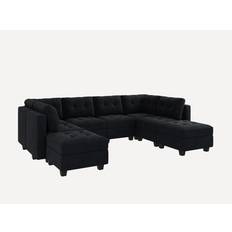 Honbay 8-Piece Velvet Modular Sectional With Storage Seat Sofa