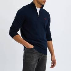 Crew Clothing Navy 1/2 Zip Cotton Jumper NAVY