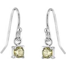 Peridot Earrings Jewellerybox Sterling Silver Peridot CZ Dangle Earrings