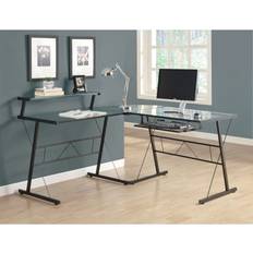 Monarch Specialties 58"W L-Shaped Glass Corner Writing Desk