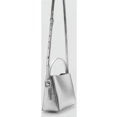 Mango Metallic mini-shopper bag silver Woman One size Silver U