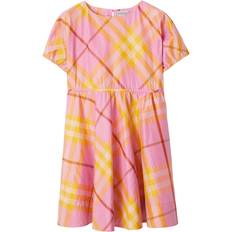 Burberry Burberry Kids checked silk dress kids Silk Pink