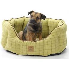 Pets House of paws Green Tweed Oval Snuggle Dog Bed