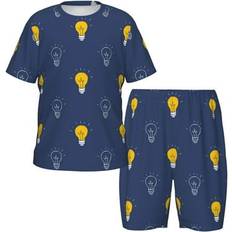 Children's Clothing ZHBwal pets big friends, Toddler Boys Girls Pajamas blue Light Bulbs Pattern Soft Kids Pajamas Short Sleeve Sleepwear Pjs Set