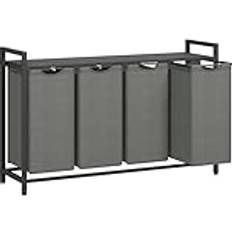 Vasagle Laundry Basket BLH401G01 3 Pull-Out Black Grey